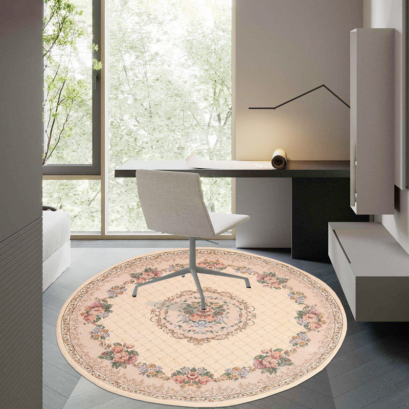 田园圆形转椅地垫书房电脑椅吊篮地毯化妆凳圆型滚轮防滑防磨垫子,居家布艺,转椅地垫,淘宝优惠券,粉丝福利购,淘宝优惠卷