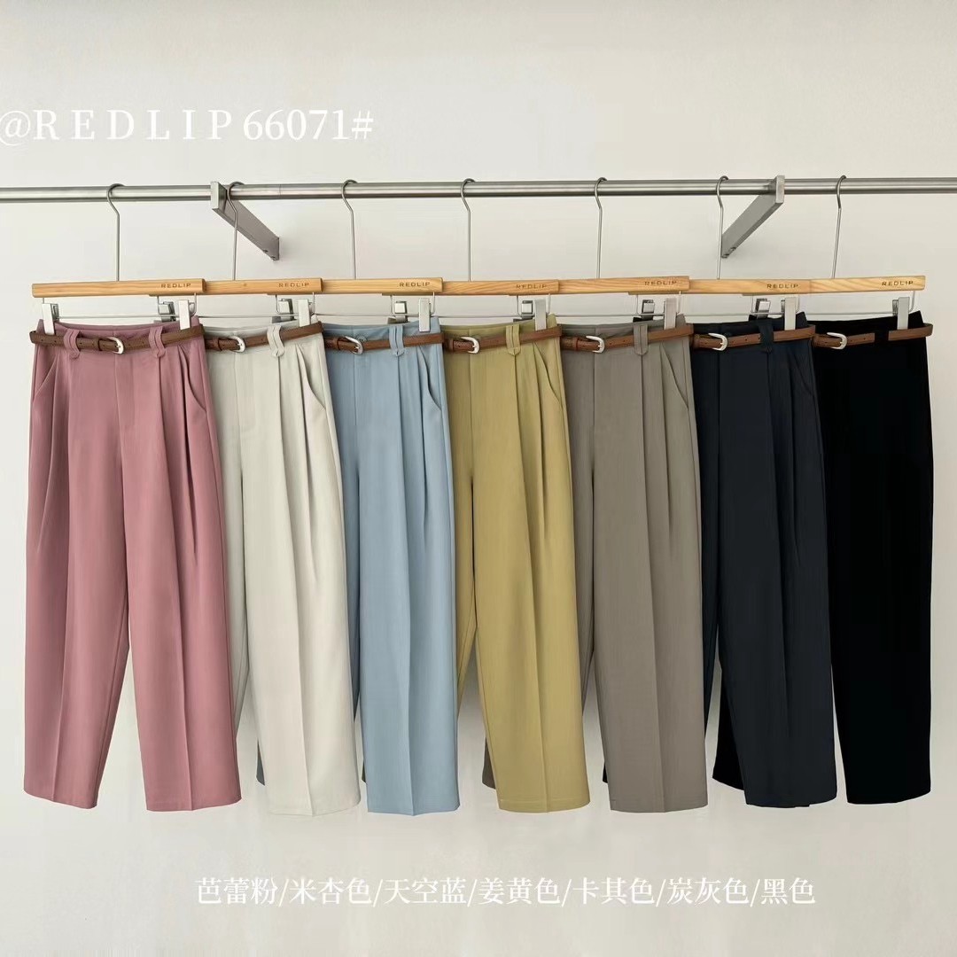 裤女2024夏季新款女裤梨形身材裤窄版显瘦直筒九分裤