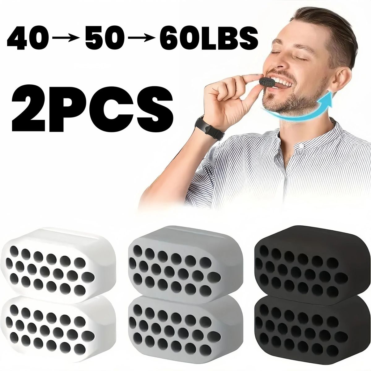 2PC Mandibular Exerciser Exercise Face Line Chin Neck Ball T