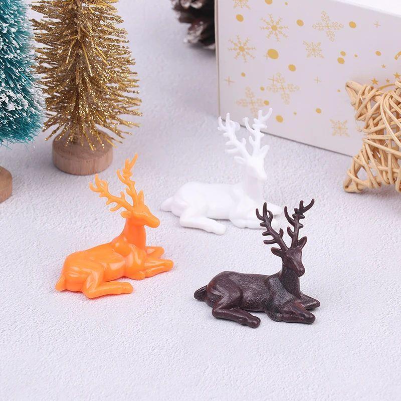 1PC Plastic Elk Deer Statue Nordic Christmas Reindeer Art