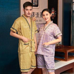 开衫情侣款大码桑拿新品汗蒸服男士加肥和服2023疗按摩足浴袍服