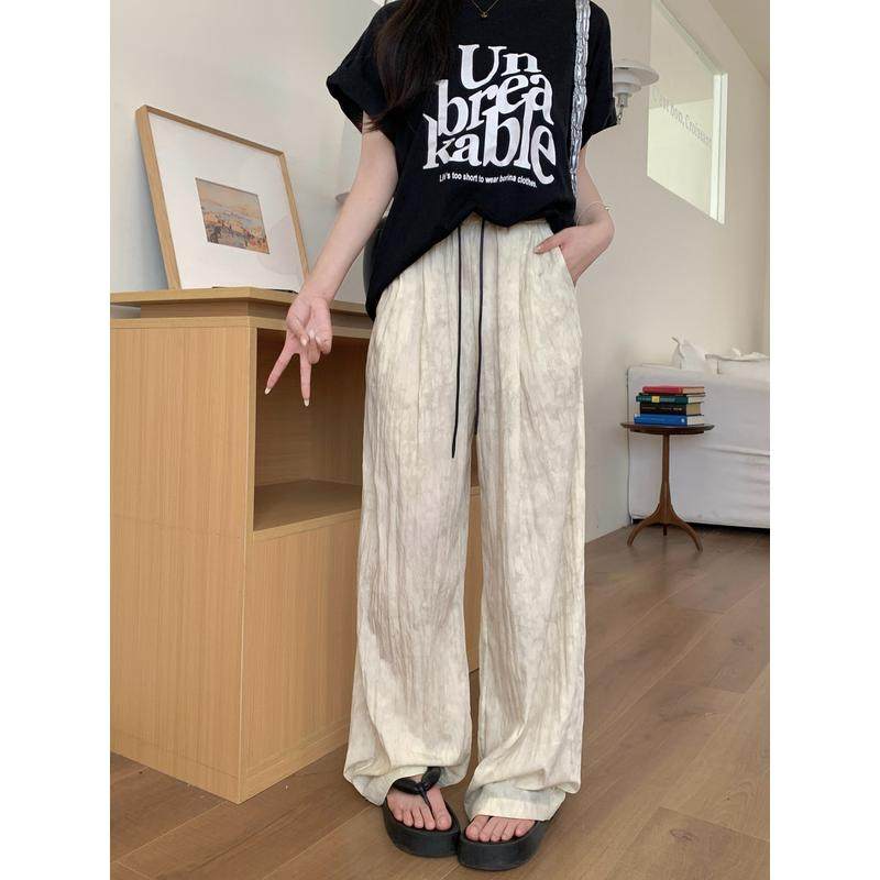 大码空气感皱皱山本裤女夏季2025新款薄款肌理感宽松直筒阔腿裤韩,女装/女士精品,大码裤装,淘宝优惠券,粉丝福利购,淘宝优惠卷