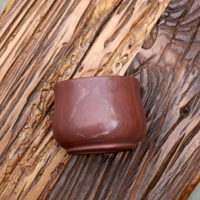 侘寂杯天然木鱼石茶杯子情侣对杯复古简约主人杯纯全手工山