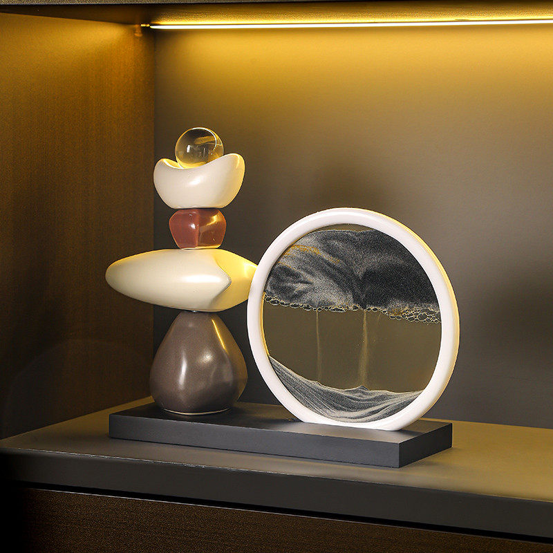 时来运转流沙画摆件酒柜电视柜高级感客厅办公室桌面沙漏装饰,家居饰品,装饰摆件,淘宝优惠券,粉丝福利购,淘宝优惠卷