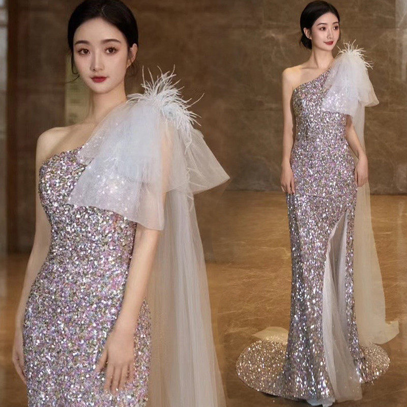 宴会晚2025新款气质高贵优雅鱼尾订婚高级感主持人晚装,女装/女士精品,礼服/晚装,淘宝优惠券,粉丝福利购,淘宝优惠卷