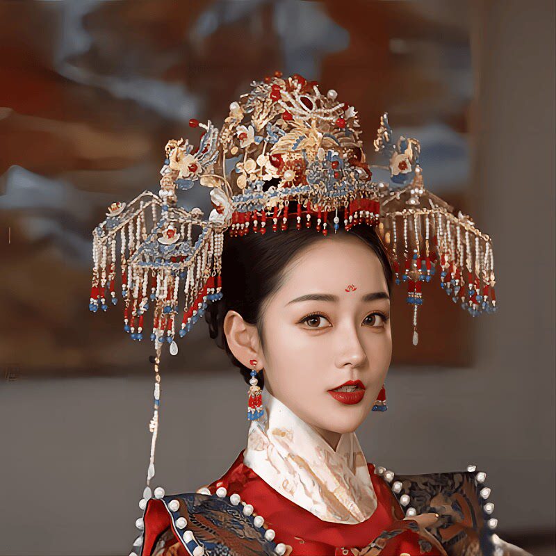 花满楼新娘头饰秀禾国风中式婚礼凤冠发饰古装新款汉服婚嫁配饰