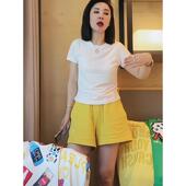女夏装 一整套搭配2024新款 爆款 黄色套装 洋气休闲时尚 两件套