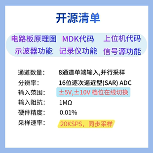 开源USB网口八通道数据采集卡 同步采集 同步采样zlinear