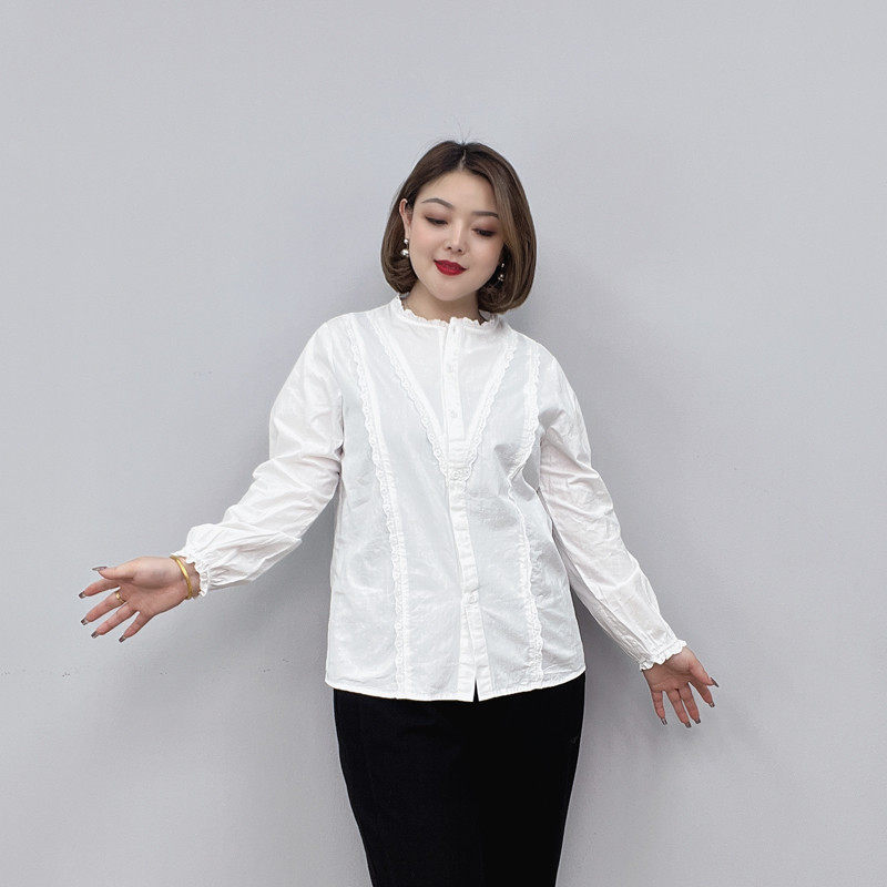 白色衬衫女生春夏秋季长袖大码胖mm打底内搭气质减龄衬衣,女装/女士精品,大码内搭,淘宝优惠券,粉丝福利购,淘宝优惠卷