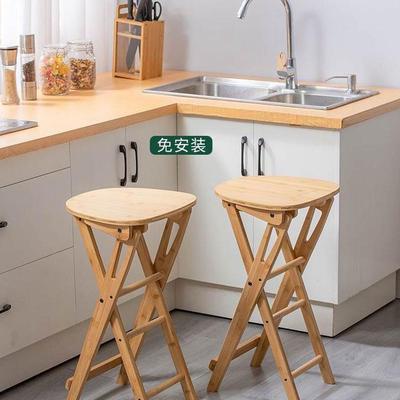 家用吧台椅折叠吧台凳椅子子高脚椅厨房高脚凳台椅子竹岛做饭炒菜