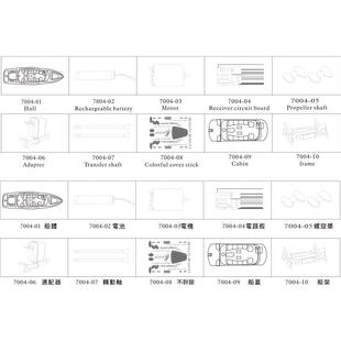 SHUANG MA 双马7004遥控船 配件大全 传动轴 电机  遥控器 充电器