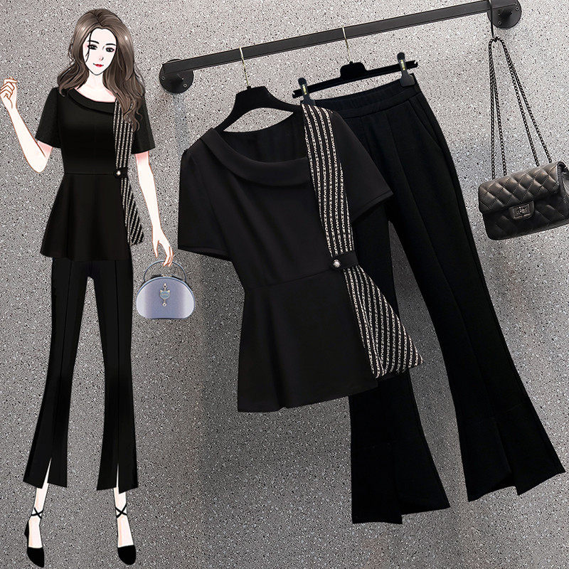 胖妹妹洋气宽松显瘦遮肚子雪纺衬衫七分裤两件套大码藏肉,女装/女士精品,大码套装,淘宝优惠券,粉丝福利购,淘宝优惠卷