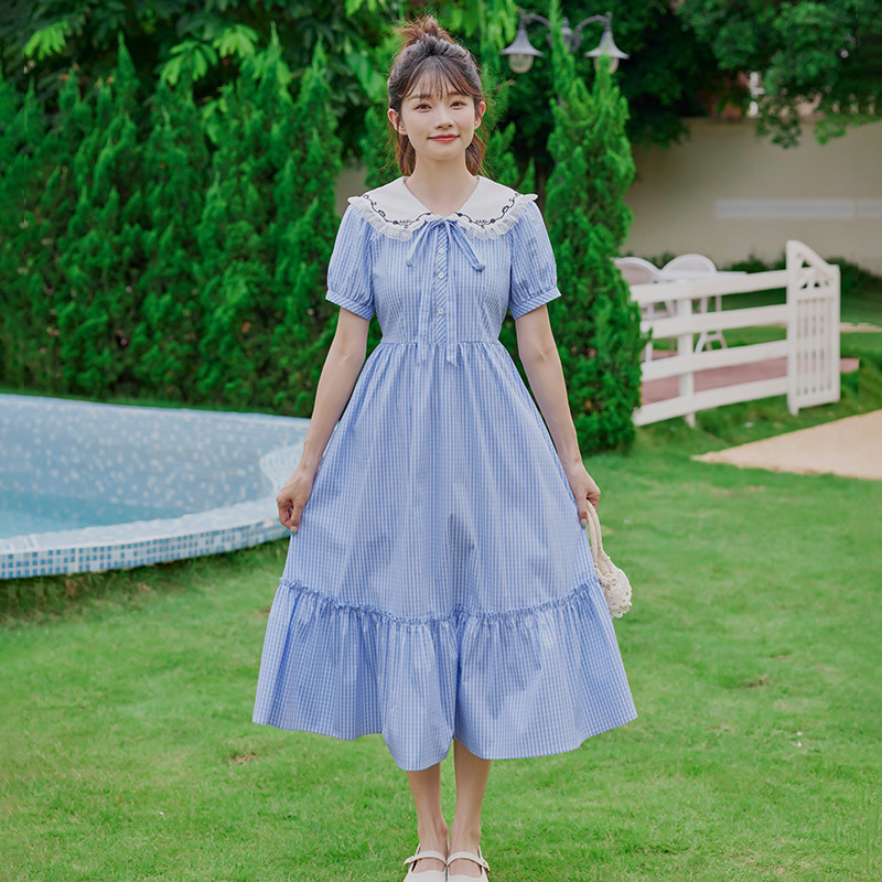 学生夏季少女学院风高中女生夏装女大童小清新过膝