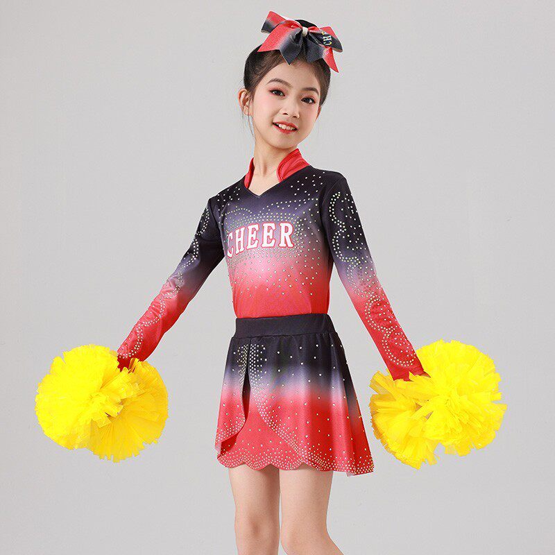新款儿童啦啦操比赛服小学生团体竞技健美操啦啦队舞蹈表演服装