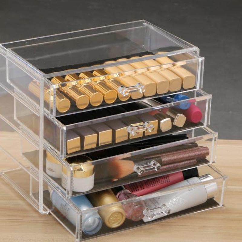 透明化妆盒首饰盒 护肤品收纳盒 小物品盒四层抽屉整理盒1007-1,收纳整理,化妆箱/盒,淘宝优惠券,粉丝福利购,淘宝优惠卷