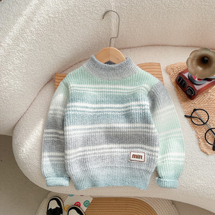 男童毛衣秋冬款儿童半高领衫冬季宝宝加厚衫男孩打底