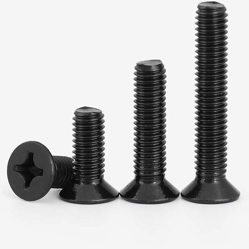 M1.6 M2.5 M2 304不锈钢黑色沉头螺丝平头十字螺钉*3x4x5x6x14x16