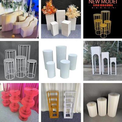 边路引甜品架铁艺蛋糕架圆筒台六甜品台婚庆婚礼圆迎宾桌摆件形