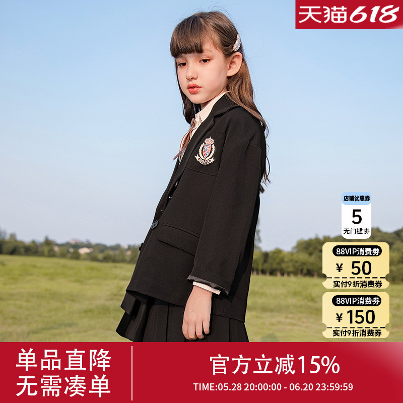 儿童学院风2025新款春装洋气时髦女大童女孩网红春秋