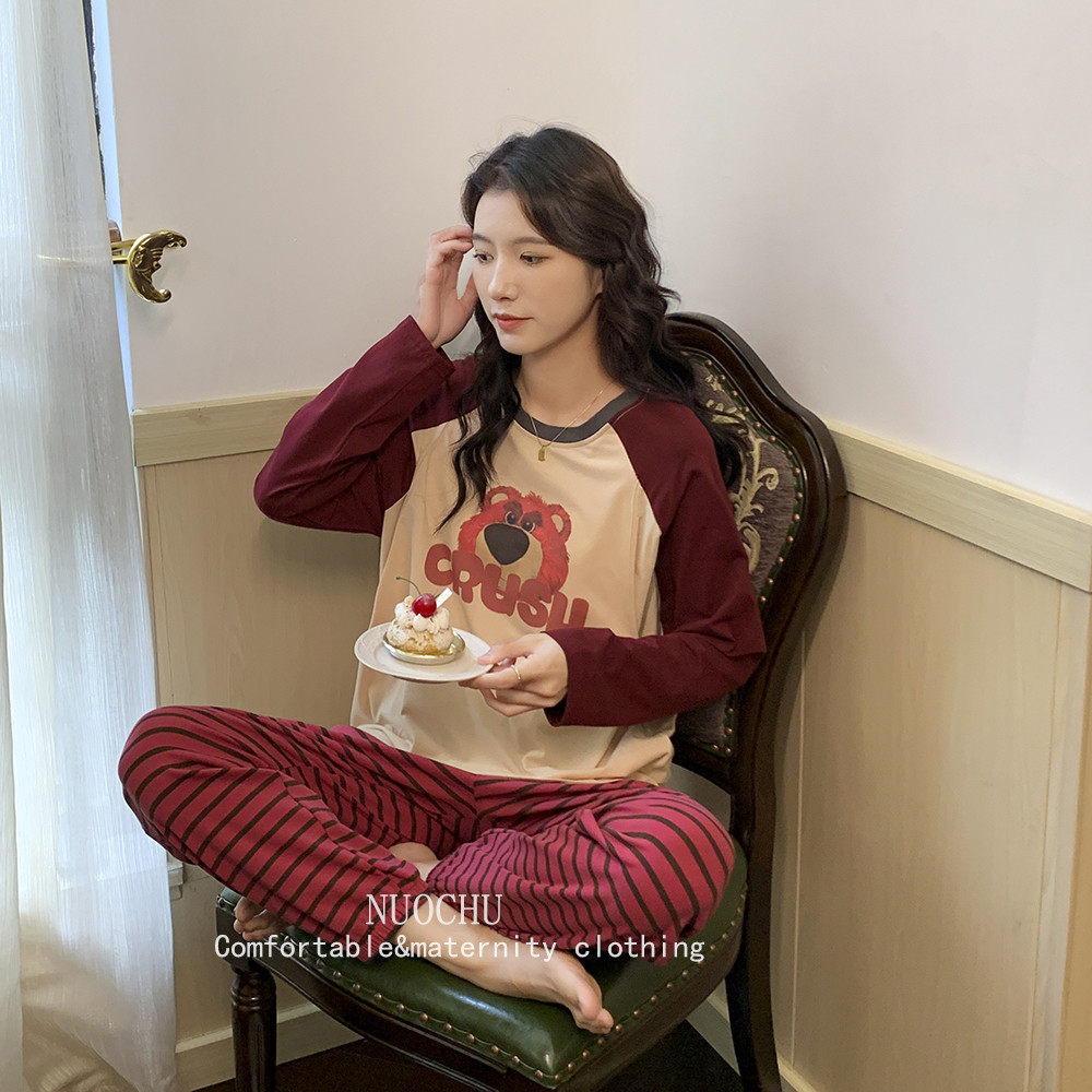 韩国熊月子服孕妇睡衣春秋款孕期纯棉套装产后产妇喂奶哺乳居服,孕妇装/孕产妇用品/营养,家居服套装,淘宝优惠券,粉丝福利购,淘宝优惠卷