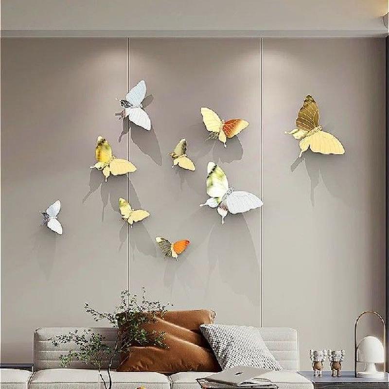Creative Electroplating Gold Silver Butterfly Wall Hanging