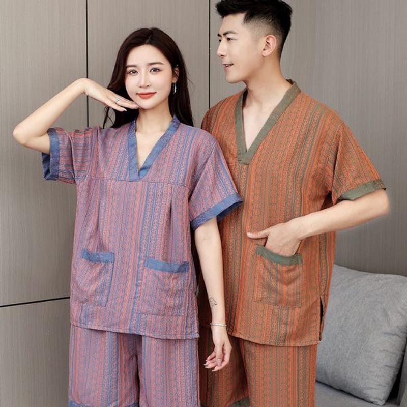 情侣款疗按摩码德采耳浴衣工厂默美足洗浴店汗蒸服女男大家居睡衣