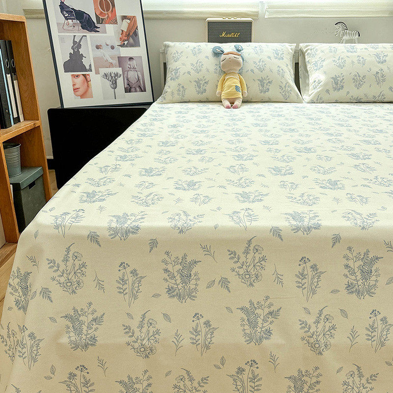 高档加厚全棉老粗布蓝萱纯棉床单床笠单件亚麻凉席三件套四季可用,床上用品,床单,淘宝优惠券,粉丝福利购,淘宝优惠卷