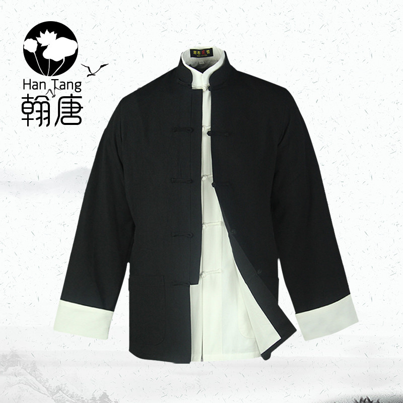 纯棉男青年加厚中老年中国风中式爷爷中山装茶服