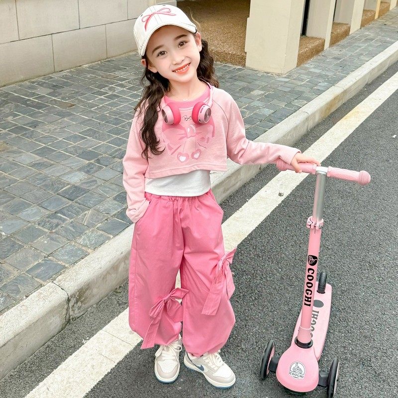 春秋假两件套装女宝宝2025新款儿童时髦洋气工装裤两件套,童装/婴儿装/亲子装,套装,淘宝优惠券,粉丝福利购,淘宝优惠卷