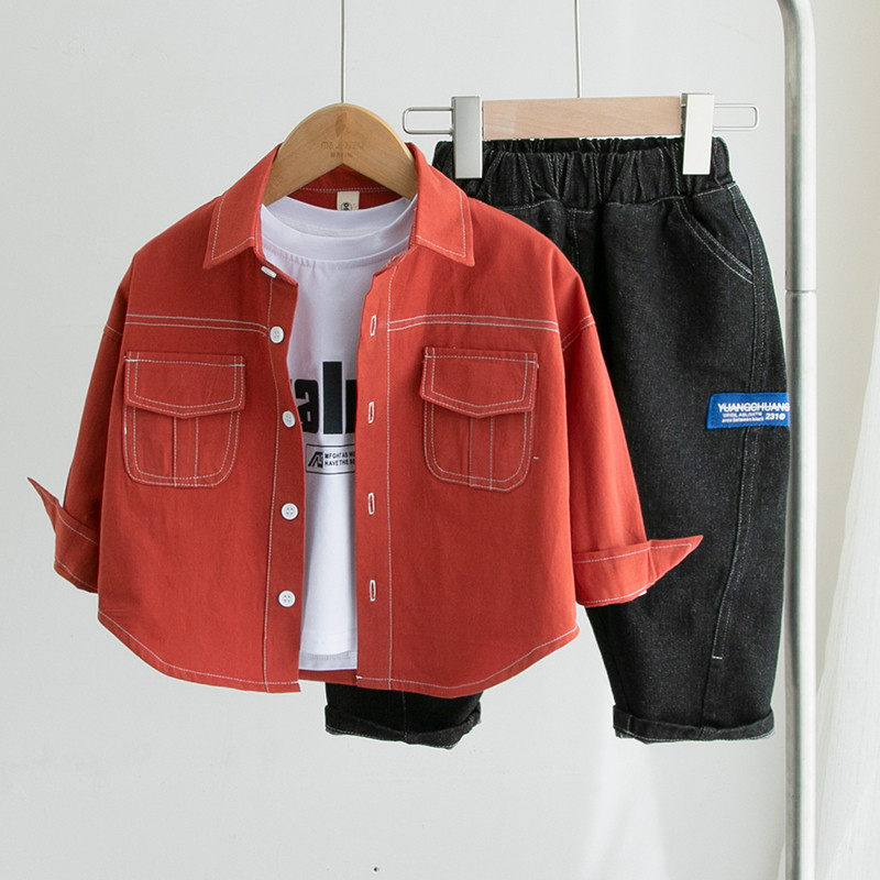 元气红衬衫，男童长袖衬衣儿童小童宝宝宽松纯棉春秋款潮,童装/婴儿装/亲子装,衬衫,淘宝优惠券,粉丝福利购,淘宝优惠卷