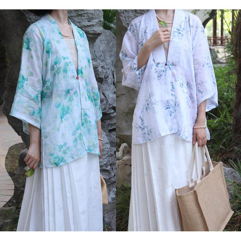 裳裳者华 夏衣 春夏日常明制苎麻印花领衫半袖对襟短衫现货,女装/女士精品,汉服上装,淘宝优惠券,粉丝福利购,淘宝优惠卷