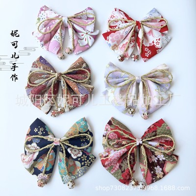 超大棉布蝴蝶结发夹发饰古风边夹汉服头饰日系和风手工洛丽塔头饰