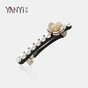 精致气质半扎发发夹女夏头饰夹子后脑勺一字夹小号顶夹弹簧夹发卡