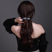 高档夹子新款 花朵成年发饰优雅女头饰发夹一字夹弹簧夹后脑勺发卡