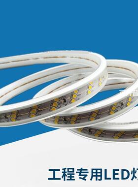 220v灯条2835柔性三色rgb工地照明灯带户外防水led灯带5730室内