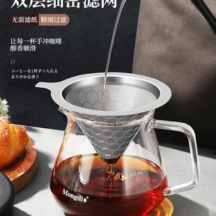 咖啡过滤器咖啡滤网超细加密不锈钢手冲咖啡滤杯免滤纸咖啡粉漏斗