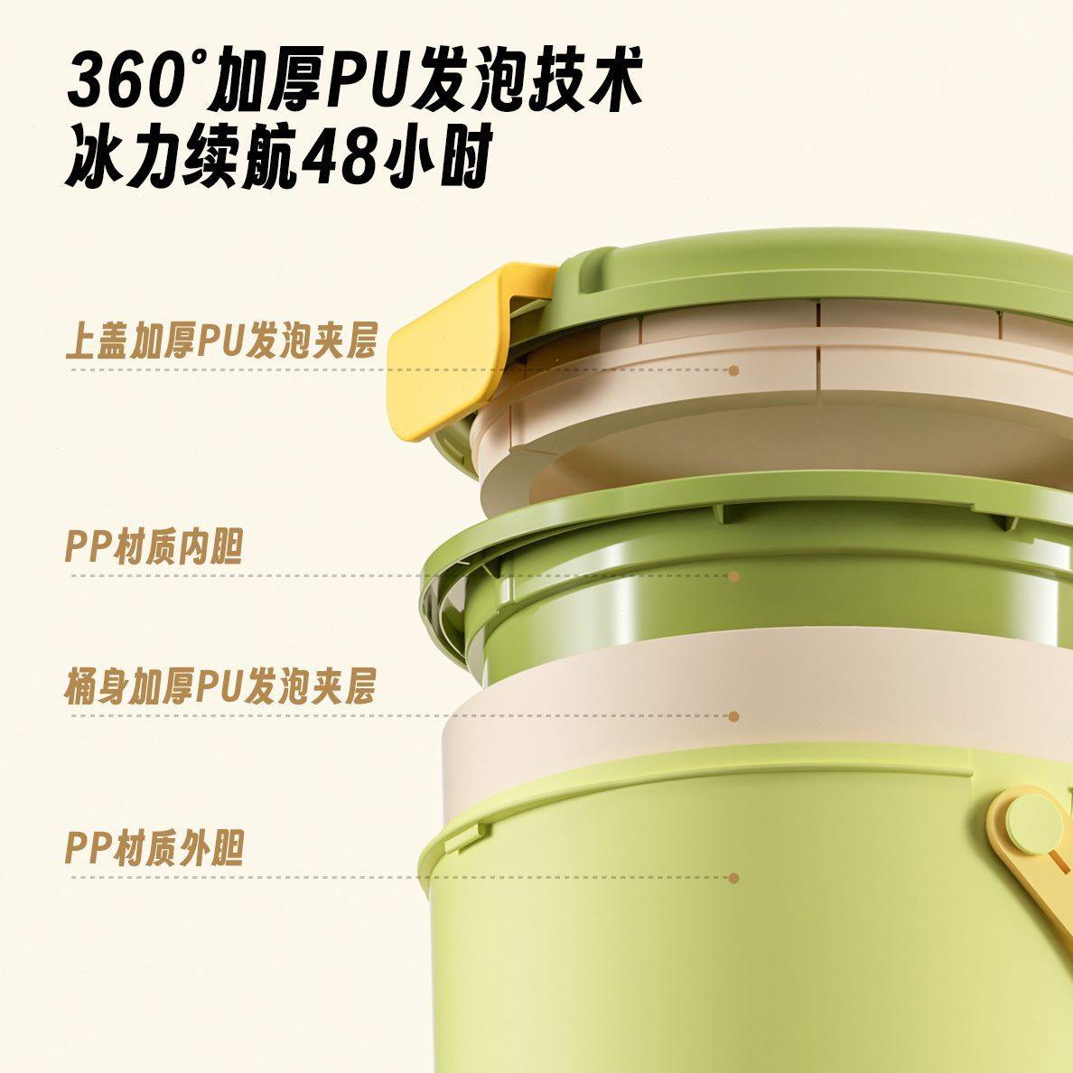 露营冰块保温桶户外按压冰格保冷桶外出便携式冰格模具保冷冷饮桶,餐饮具,冰桶,淘宝优惠券,粉丝福利购,淘宝优惠卷