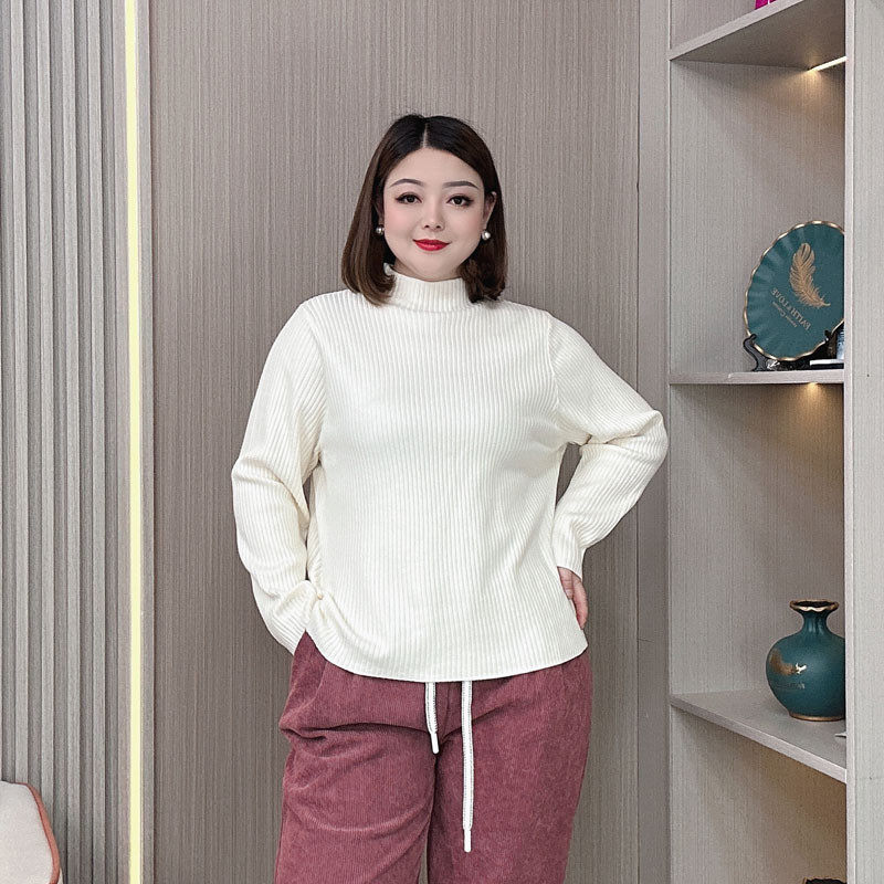 秋冬装新款半高领长袖打底衫大码胖mm显瘦休闲百搭毛衣女,女装/女士精品,大码内搭,淘宝优惠券,粉丝福利购,淘宝优惠卷