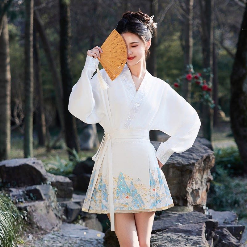 千里江山马面裙2025新款小个子日常改良女中国风短款春,女装/女士精品,汉服半身裙,淘宝优惠券,粉丝福利购,淘宝优惠卷