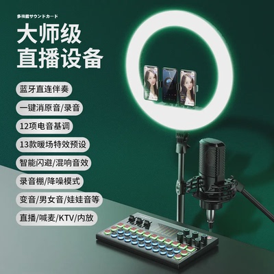 家用声卡全套变声器录音话筒一体全民歌电容麦克风麦克风/话筒有