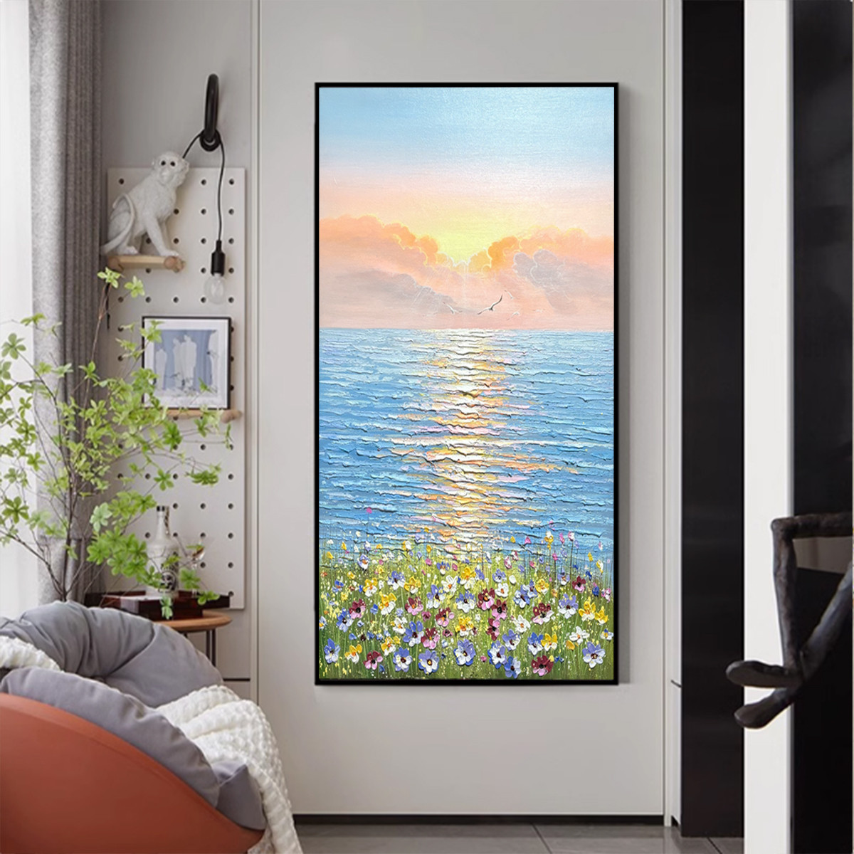 纯手绘油画客厅玄关挂画书房卧室壁画沙发背景别墅大堂高档装饰画图片