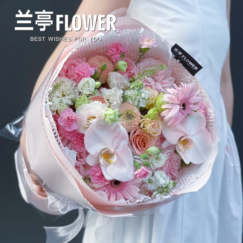 母亲节长沙花店送花长沙鲜花同城速递洛神苏醒粉玫瑰送祝福送花