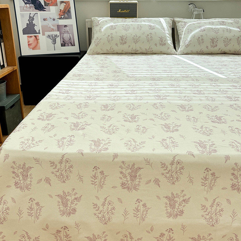 高档加厚老粗布花枝纯棉床单单件全棉床笠枕套亲肤三件套四季可用,床上用品,床单,淘宝优惠券,粉丝福利购,淘宝优惠卷