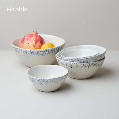 Hitable凡花碗陶瓷米饭碗家用拉面碗大汤碗特别好看的吃饭碗
