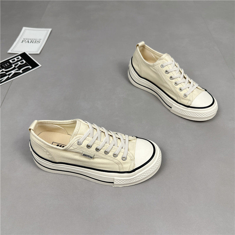 薄款休闲帆布鞋女2025夏季新款韩版厚底一脚蹬透气休闲百搭板鞋,女鞋,休闲板鞋,淘宝优惠券,粉丝福利购,淘宝优惠卷