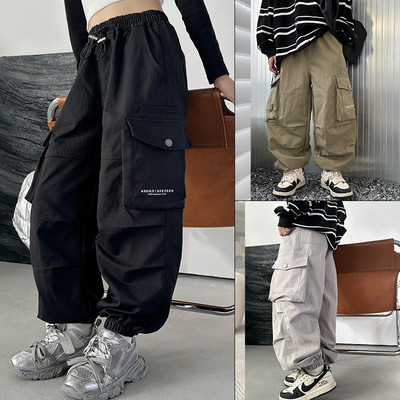 大E小e2024秋季新款儿童韩版工装裤男束脚裤潮7706