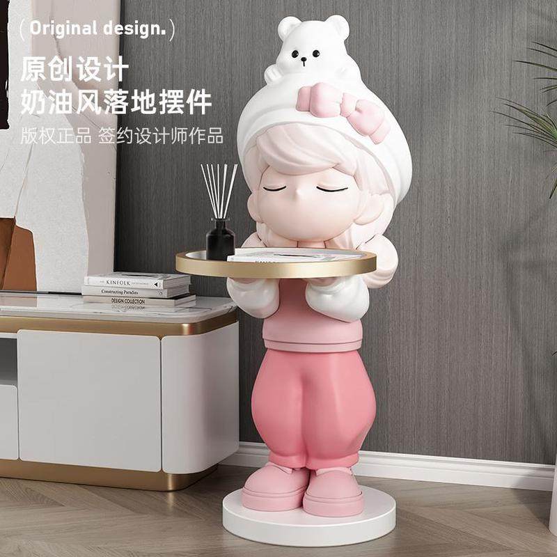居装饰品客厅电视柜乔迁沙发奶油大型落地摆件托盘风女孩旁礼物,家居饰品,落地摆件,淘宝优惠券,粉丝福利购,淘宝优惠卷