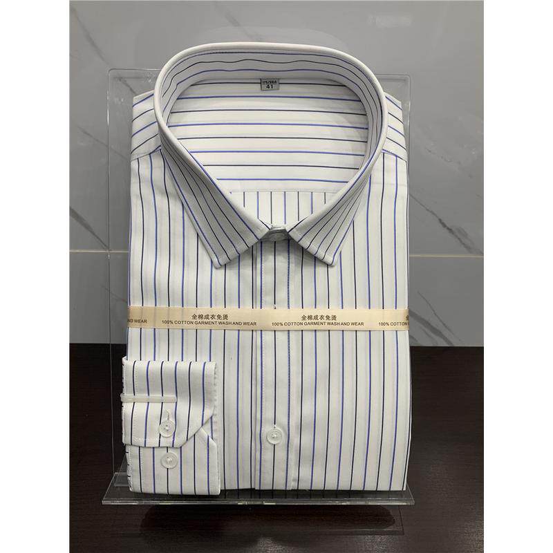 秋季新款 男士商务正装上班宽条纹 棉 高支纱 免熨长袖衬衫铭盛缘