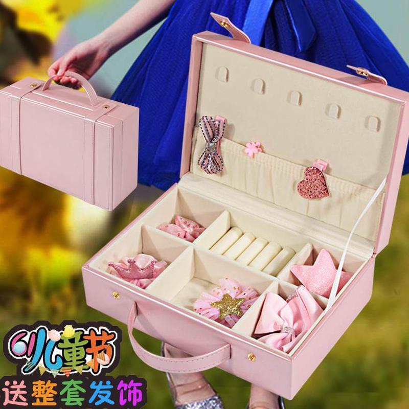 女孩公主套装  礼盒儿童节礼物儿童首饰收纳盒饰品盒生日宝宝发饰