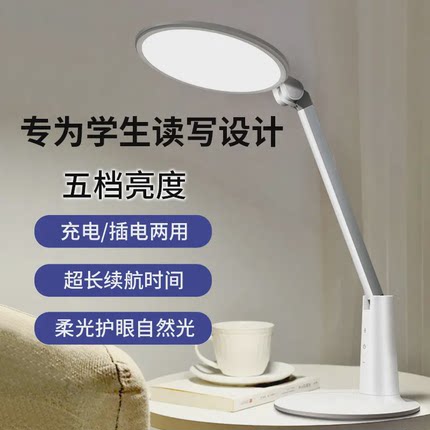 国台灯学生专用护眼 充插两用小大学生少儿高级感学习够亮台灯